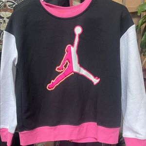 Jordan Kids Sweatshirt Black and Pink
